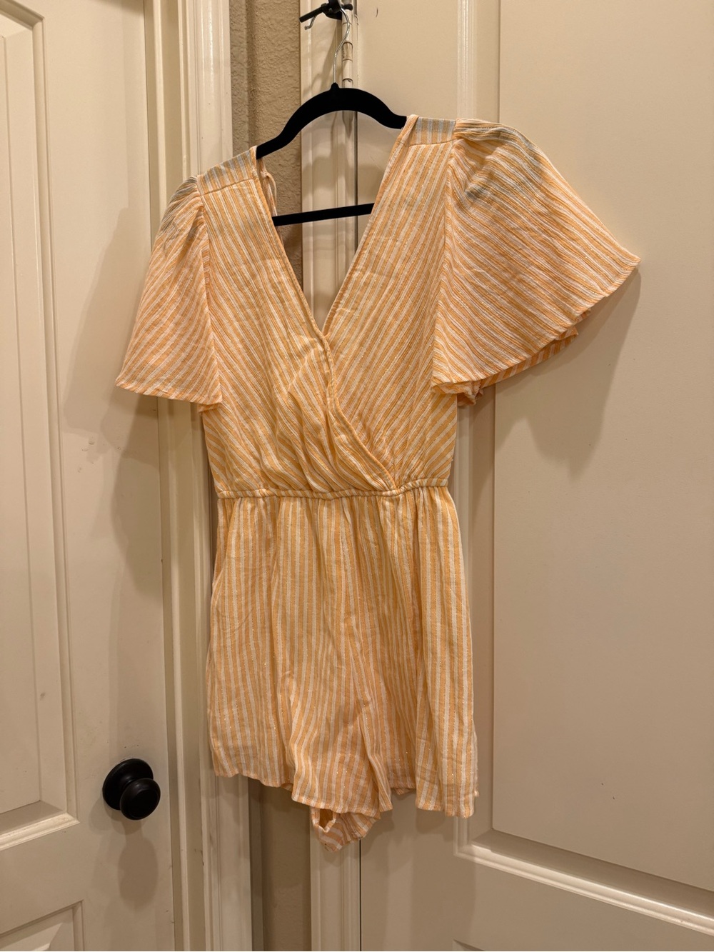 Yellow Striped Kids One-Piece Romper